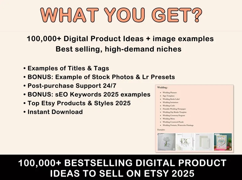 100,000+ DIGITAL Products Ideas 2025, Etsy Digital Downloads, Passive Income, sell Today, Best Small Business Ideas, Etsy seller guide - Image 2