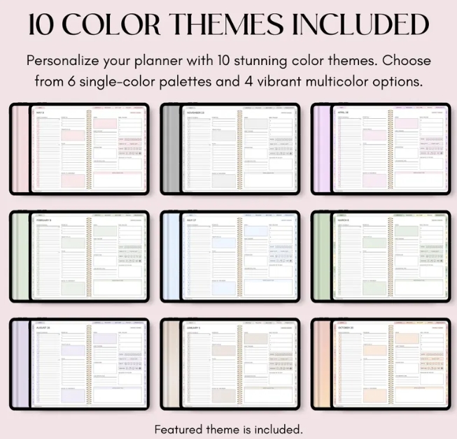 All-in-One Digital Planner Undated, iPad & Android Planner, Digital Calendar, GoodNotes Template, Daily Weekly Monthly Journal for 2025 2026 - Image 5
